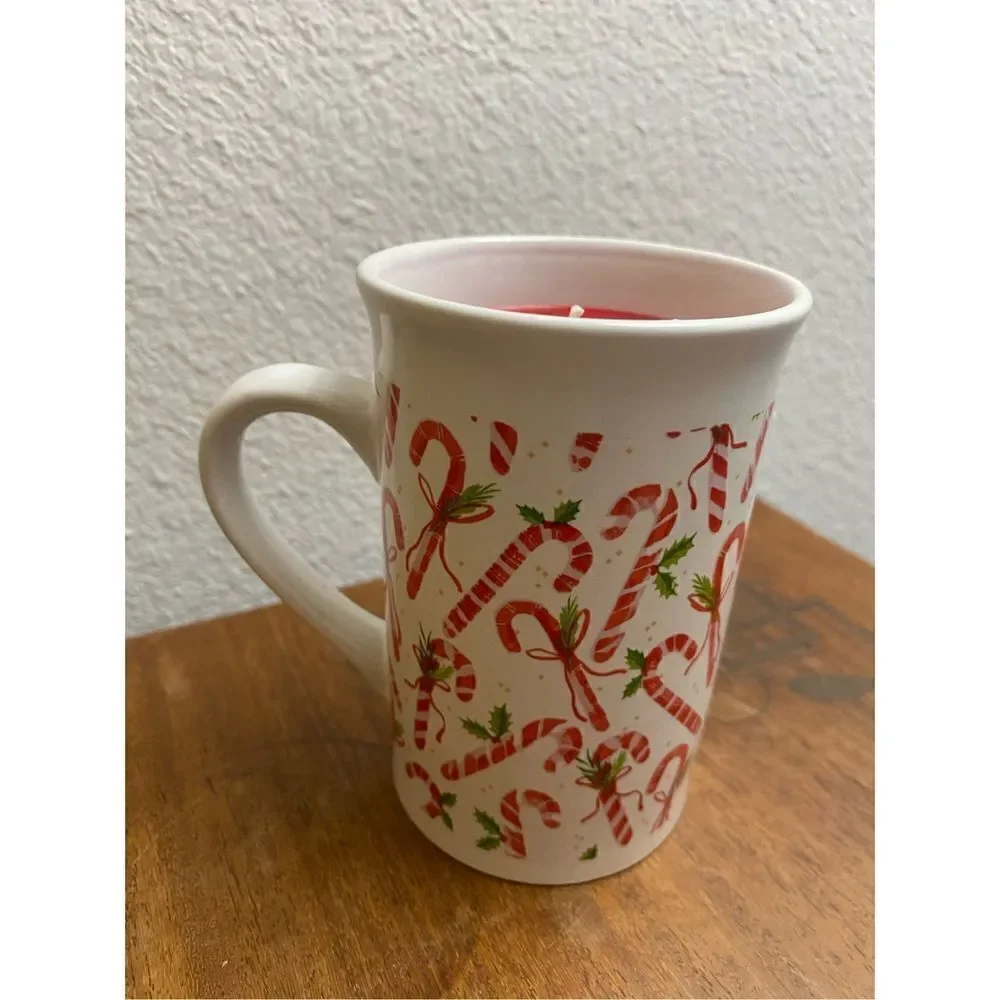 Candy Cane Mug Candle